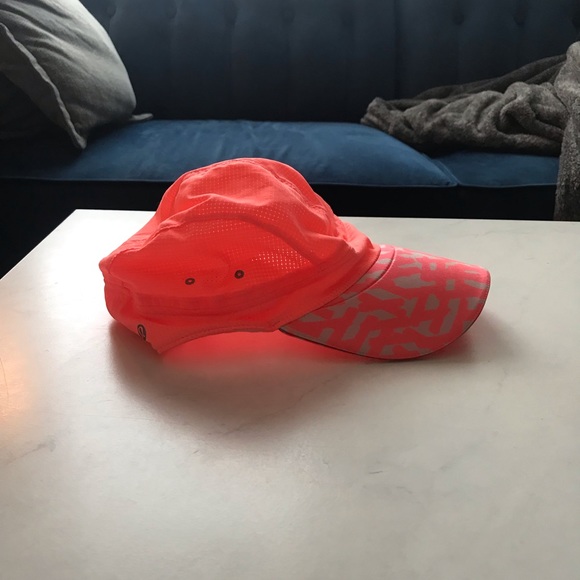 Lululemon running hat. Bright peachy pink, great condition. - Picture 6 of 6